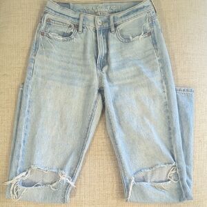 Women's American Eagle Distressed 90s Straight Jeans